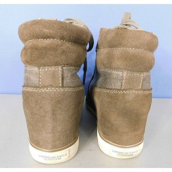 AMERICAN EAGLE OUTFITTERS TAN-ISH GRAY SNEAKERS, GYM SHOES, WOMAN'S SIZE 7 - Picture 4 of 11